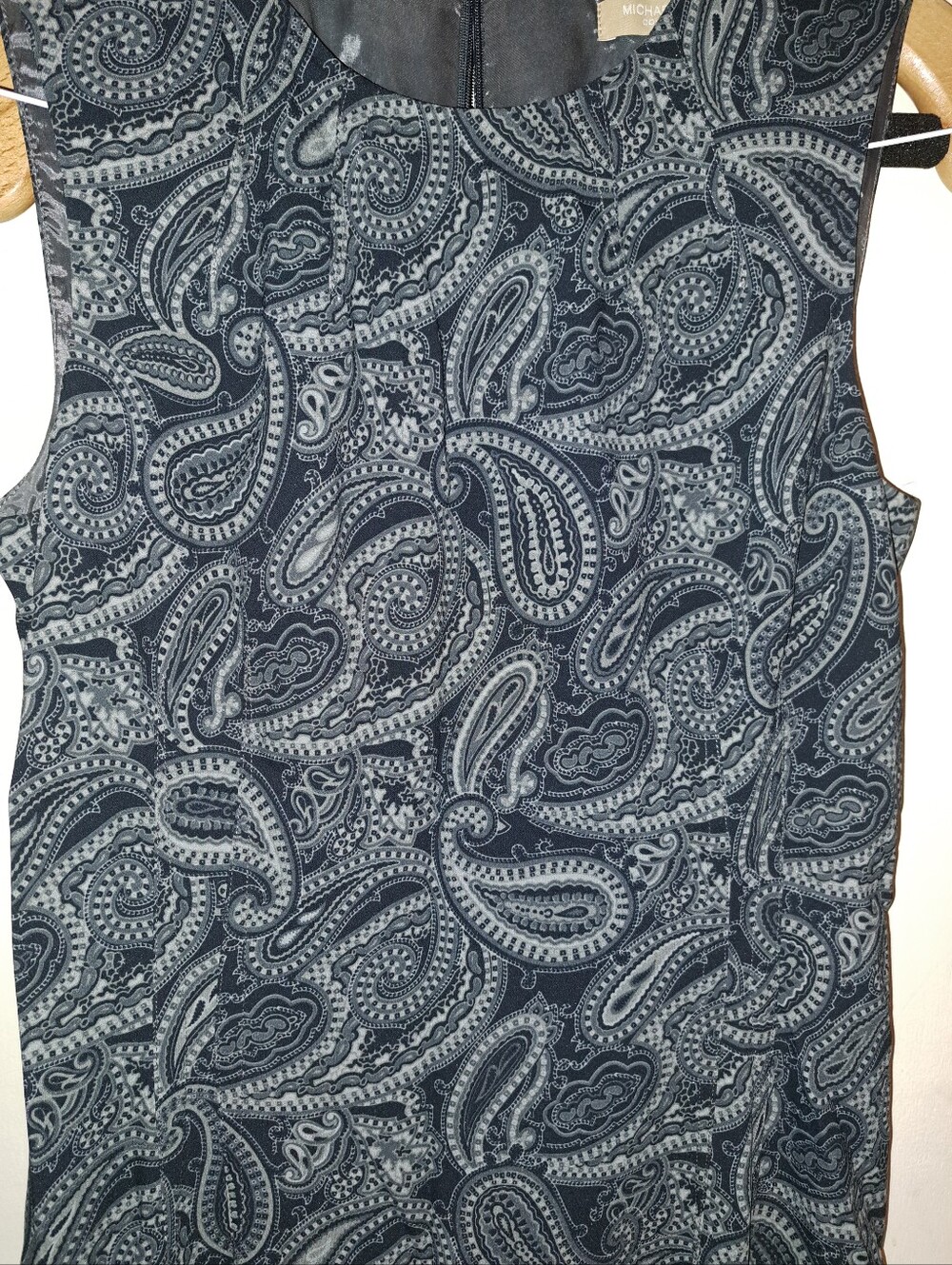 Michael Kors Black and Gray Paisley Sheath Dress - Picture 3 of 6